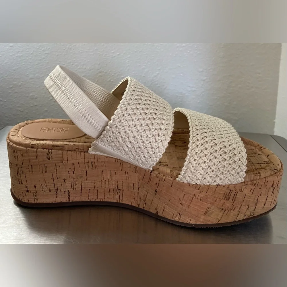 Women's Cream Woven Platform Slingback Sandals - Picture 6 of 8